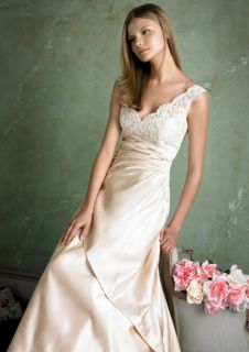 SILK V neck Lace Valenta Wedding Dress md# Alvina