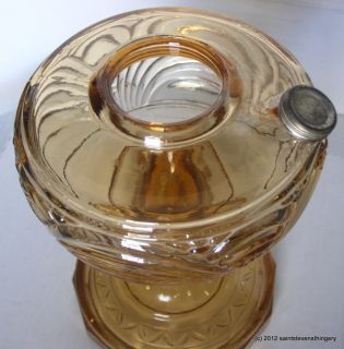 Aladdin B 49 Amber Crystal Washington Drape Bell Stem Oil Lamp