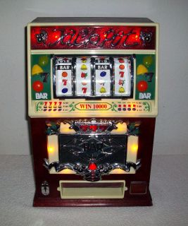 Jackpot Slot Machine AM FM Radio Cassette Player Wood Case Lights Man 