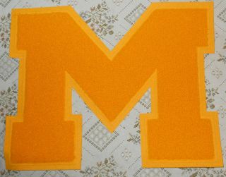   Chenille Yellow M College/High School Patch for Coat/Varsity Jacket