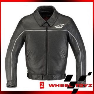 Alpinestars Jd 1 Black Leather Motorcycle Jacket Size 2Xlarge