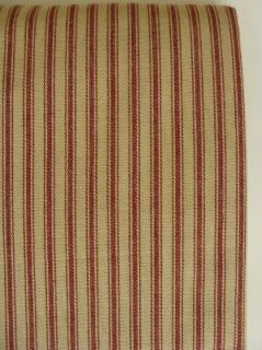 Primitive Country Barn Red Tan Ticking Shower Curtain