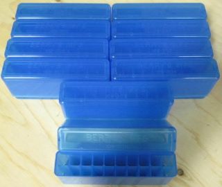 10 New Plastic 308 7 62x39 Blue CLR 20 Round Slip Boxes