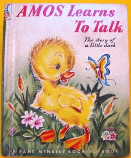Amos Learns to Talk Duck Vintage Rand McNally Elf Bianca Bradbury VG 