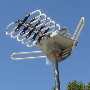New 150MILES Outdoor TV Antenna Motorized Amplified HDTV High Gain 