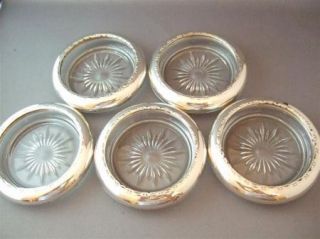 AMSTON STERLING SILVER COASTERS #144 SET of 5