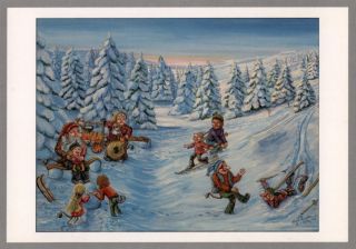   in Winter Forest Art Postcard from Norway by Øyvind Amundsen