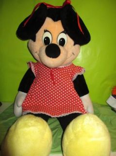   Vintage 1960s 3 Foot Tall Disney Minnie Mouse Plush Doll EUC