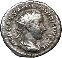GORDIAN III 239AD Authentic Genuine Silver Ancient Roman Coin ROMA