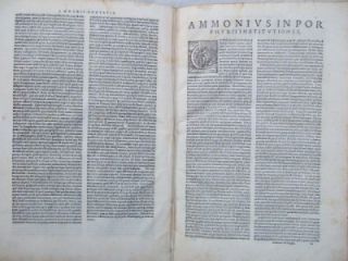 1552 RARE Aristotle Ammonius Hermiae Folio Venice Ed