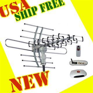 125 Mile HDTV Outdoor Amplified Antenna HD TV 38nu llRot orRemo te36 0 