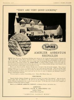 1926 Ad Ambler Asbestos Shingles Sheathing Roofing House Architectural 