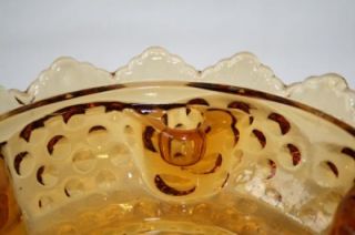 371 Vintage Fenton Amber Glass Hobnail 6 Candle Holder