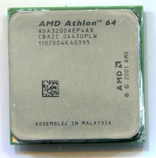 AMD Athlon 64 3200+ socket 754 CPU ADA3200AEP4AX 2.2 GHz 512K cache 