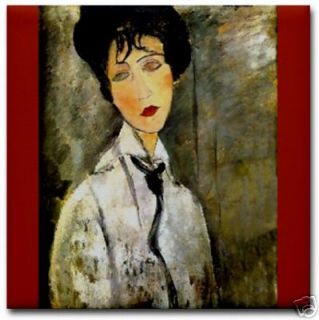 Amedeo Modigliani Woman with Black Tie Ceramic Art Tile
