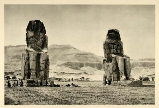 1937 Colossi Memnon Amenhotep III Thebes Photogravure Original 