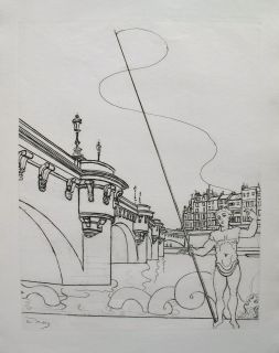 Andre Derain Le Pont Neuf Etching Signed Mint RARE