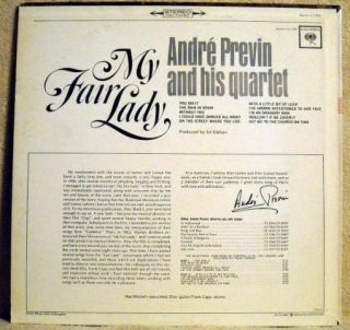 Andre Previn Quartet My Fair Lady Jazz LP Hepburn Cover