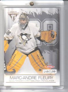 2003 04 Marc Andre Fleury Ltd Titanium Rookie Penguins
