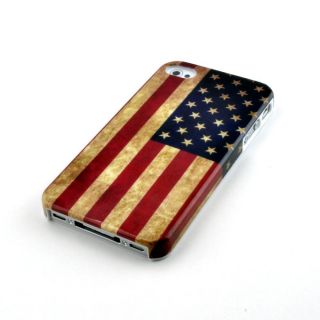 Aged Retro Vintage American Flag iPhone 4 Case and Hard Cover (4S 4G 