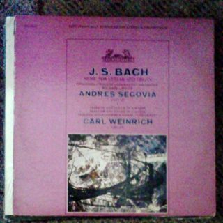Classical Vinyl Andres Segovia Carl Weinrich J S Bach Music for Guitar 