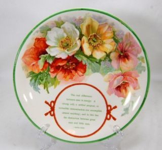 HP Co Semi Porcelain Plate Floral Andrew Fuller Quote