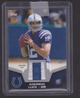 Andrew Luck 2012 Topps RC Jersey Patch 2 Color RARE Prime