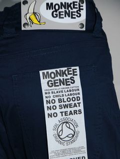 Monkee Genes Drop Crotch Slim Leg Sateen Chino Navy Blue 30W 36W 