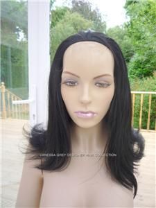 Hairpiece 3 4 Wig Fall Almost Black Pull Your Own Hair Over The Top 