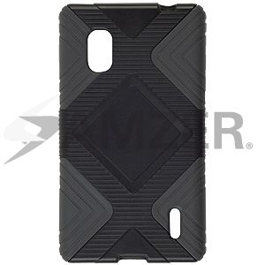 Amzer TPU Polycarbonate Hard Case Cover for ATT LG Optimus G E970 Grey 