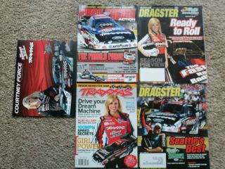 COURTNEY FORCE TRAXXAS NHRA 5 PIECE SET WITH AUTOGRAPHED CATALOG