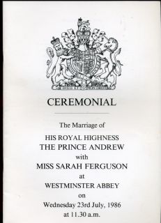 1986 Prince Andrew and Sarah Ferguson Wedding Ceremony