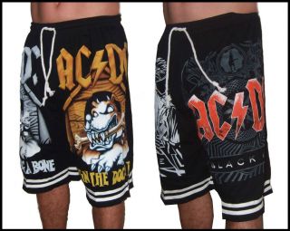 AC DC Angus Young Mens Black Shorts Free Size