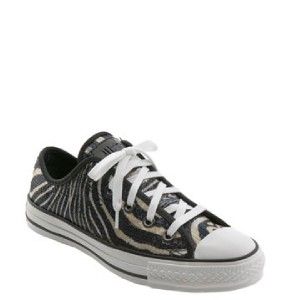 Chuck Taylor Zebra Print Sequin Converse Tennis Shoes Wms 2 Sets of 