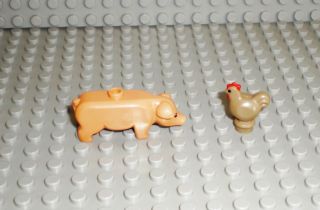 Two Lego Farm Animal Figures Chicken Pig Legos Lot