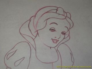   Disney Studio SNOW WHITE Smile Vintage / Original Animation Drawing