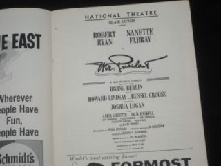 1962 Playbill Mr President Robert Ryan Nanette Fabray