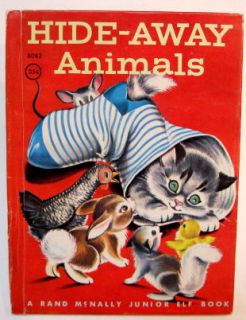 Hide Away Animals Vintage Rand McNally Jr Elf Mabel Watts VG HB 1957 