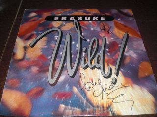 Signed Erasure Andy Bell Vince Clarke Wild Vinyl LP Album Proof B 