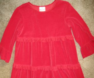 HANNA ANDERSSON GIRLS LOVE TO TWIRL RED VELOUR CHRISTMAS DRESS SIZE 