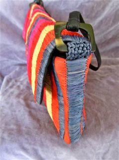 Annabel Ingall Handbag Multi Color Woven Raffia Shoulder Clutch Bag 