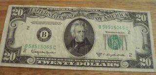 1950 D Andrew Jackson 20 Dollar Bill Federal Note US Currency Small 