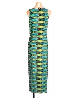 Annalee + Hope Womens Turquoise Tribal Print Maxi Dress sz M