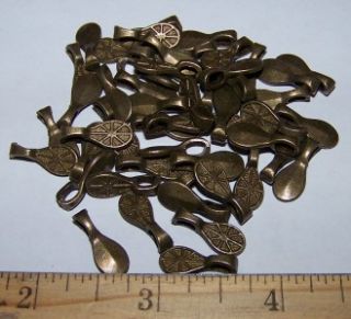 100 Medium Dichroic Pendant Bails Flat Glue Pad Finding Bronze Brass 