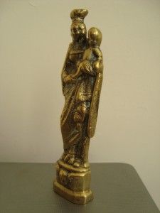 17THC Flemish Madonna Child Brass Statue C1660 Extremely RARE Object 