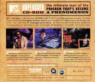 MTV Unplugged CD ROM PC MAC CD interactive tour with over 70 musical 