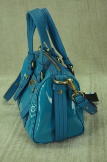 New Marc Jacobs Shiny Lil Shifty Satchel Bag Blue $278