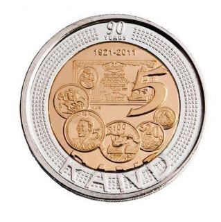   UNC 2011 South African Reserve Bank 90th Anniversary R5 Coin