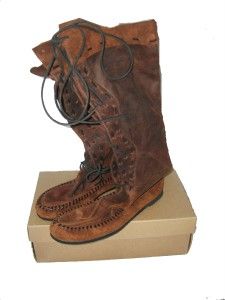 Anouk CHOCTAW Brown Leather Knee High Boots 8 5B