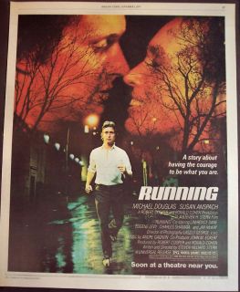   Movie Promo Ad Running starring Michael Douglas Susan Anspach